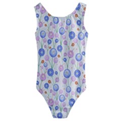 Watercolor Dandelions Kids  Cut-Out Back One Piece Swimsuit