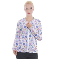 Watercolor Dandelions Casual Zip Up Jacket