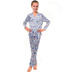 Watercolor Dandelions Kid s Satin Long Sleeve Pajamas Set