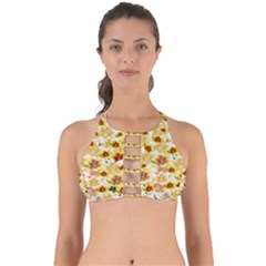 Lonely Flower Populated Perfectly Cut Out Bikini Top by JustToWear
