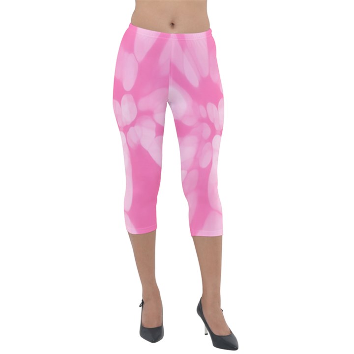 Pink Love Tie Dye Lightweight Velour Capri Leggings 