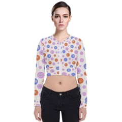 Multicolored Circles Long Sleeve Zip Up Bomber Jacket