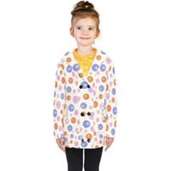 Multicolored Circles Kids  Double Breasted Button Coat by SychEva