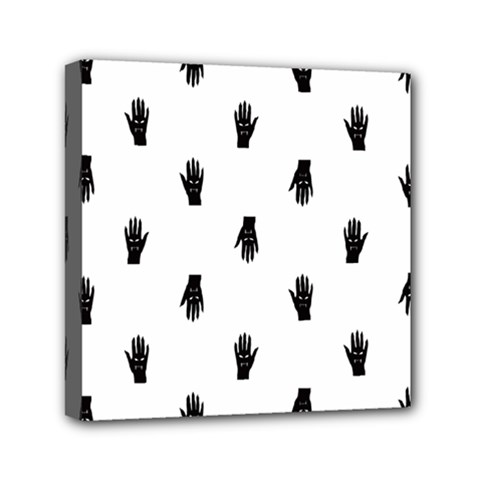 Vampire Hand Motif Graphic Print Pattern Mini Canvas 6  x 6  (Stretched)