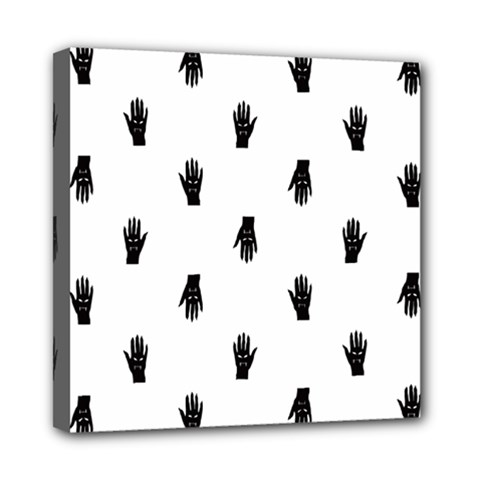 Vampire Hand Motif Graphic Print Pattern Mini Canvas 8  x 8  (Stretched)