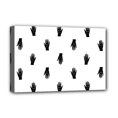 Vampire Hand Motif Graphic Print Pattern Deluxe Canvas 18  x 12  (Stretched)