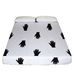 Vampire Hand Motif Graphic Print Pattern Fitted Sheet (Queen Size)