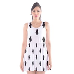 Vampire Hand Motif Graphic Print Pattern Scoop Neck Skater Dress