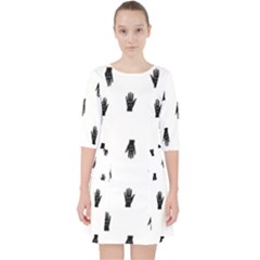 Vampire Hand Motif Graphic Print Pattern Pocket Dress