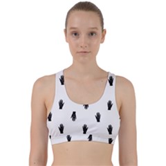 Vampire Hand Motif Graphic Print Pattern Back Weave Sports Bra