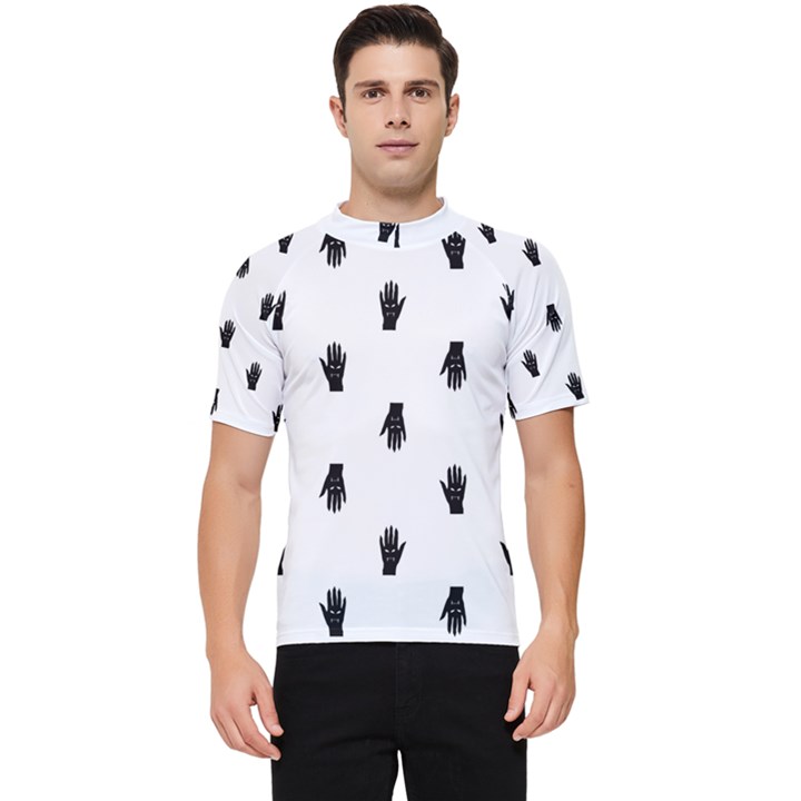 Vampire Hand Motif Graphic Print Pattern Men s Short Sleeve Rash Guard