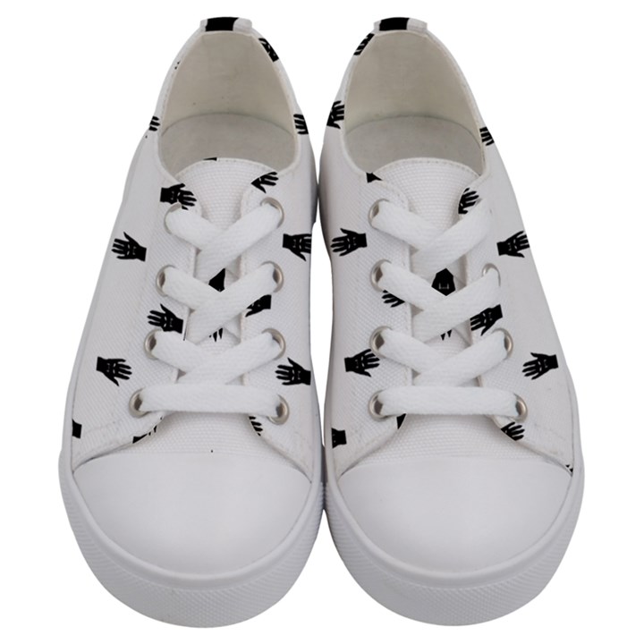 Vampire Hand Motif Graphic Print Pattern Kids  Low Top Canvas Sneakers