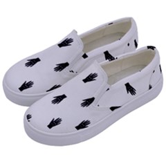 Vampire Hand Motif Graphic Print Pattern Kids  Canvas Slip Ons