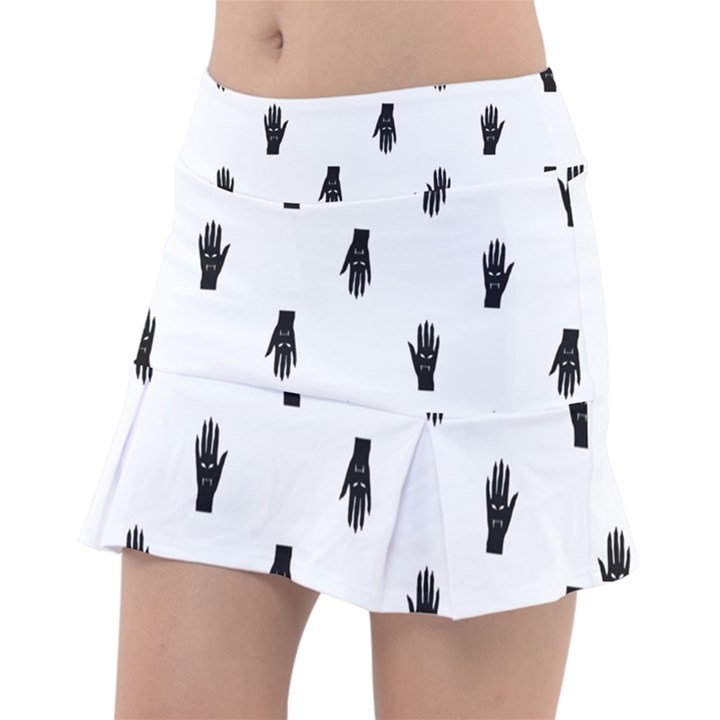 Vampire Hand Motif Graphic Print Pattern Classic Tennis Skirt