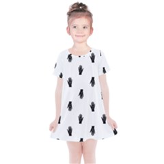 Vampire Hand Motif Graphic Print Pattern Kids  Simple Cotton Dress