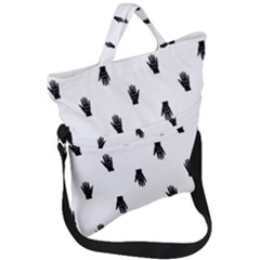 Vampire Hand Motif Graphic Print Pattern Fold Over Handle Tote Bag by dflcprintsclothing