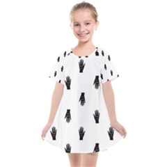 Vampire Hand Motif Graphic Print Pattern Kids  Smock Dress