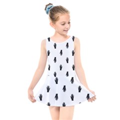 Vampire Hand Motif Graphic Print Pattern Kids  Skater Dress Swimsuit