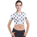 Vampire Hand Motif Graphic Print Pattern Short Sleeve Cropped Jacket View1