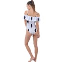 Vampire Hand Motif Graphic Print Pattern Frill Detail One Piece Swimsuit View2