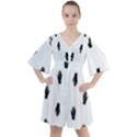 Vampire Hand Motif Graphic Print Pattern Boho Button Up Dress View1