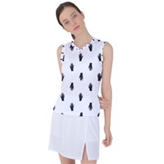 Vampire Hand Motif Graphic Print Pattern Women s Sleeveless Sports Top