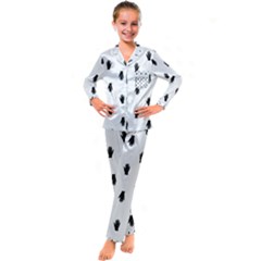 Vampire Hand Motif Graphic Print Pattern Kid s Satin Long Sleeve Pajamas Set