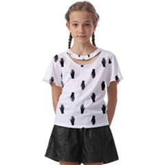 Vampire Hand Motif Graphic Print Pattern Kids  Front Cut Tee by dflcprintsclothing