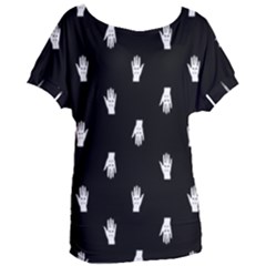 Vampire Hand Motif Graphic Print Pattern 2 Women s Oversized Tee by dflcprintsclothing