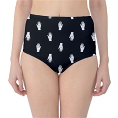 Vampire Hand Motif Graphic Print Pattern 2 Classic High-waist Bikini Bottoms by dflcprintsclothing