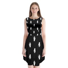 Vampire Hand Motif Graphic Print Pattern 2 Sleeveless Chiffon Dress   by dflcprintsclothing