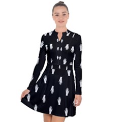 Vampire Hand Motif Graphic Print Pattern 2 Long Sleeve Panel Dress by dflcprintsclothing