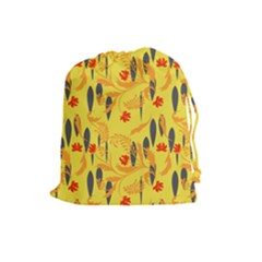Folk Floral Pattern  Abstract Flowers Print  Seamless Pattern Drawstring Pouch (large) by Eskimos