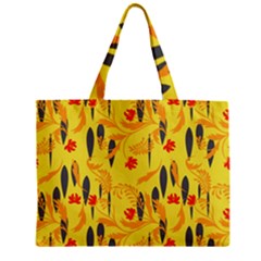 Folk Floral Pattern  Abstract Flowers Print  Seamless Pattern Zipper Mini Tote Bag