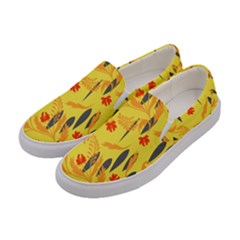 Folk Floral Pattern  Abstract Flowers Print  Seamless Pattern Women s Canvas Slip Ons by Eskimos