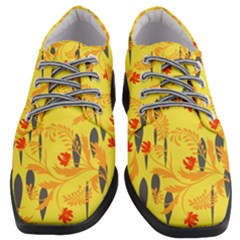 Folk Floral Pattern  Abstract Flowers Print  Seamless Pattern Women Heeled Oxford Shoes