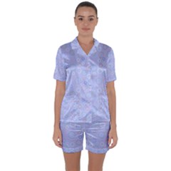 Circle Satin Short Sleeve Pajamas Set