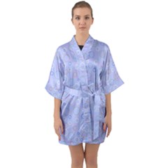 Circle Half Sleeve Satin Kimono 