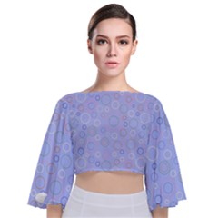 Circle Tie Back Butterfly Sleeve Chiffon Top