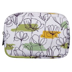 Flower Line Art Color Seamless Pattern Make Up Pouch (small) by Kizuneko