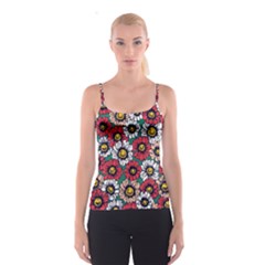 Daisy Colorfull Seamless Pattern Spaghetti Strap Top by Kizuneko