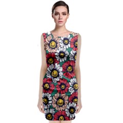 Daisy Colorfull Seamless Pattern Classic Sleeveless Midi Dress by Kizuneko