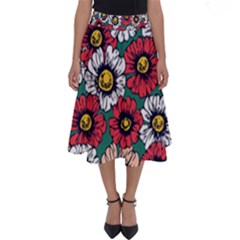 Daisy Colorfull Seamless Pattern Perfect Length Midi Skirt by Kizuneko