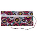 Daisy Colorfull Seamless Pattern Roll Up Canvas Pencil Holder (S) View2