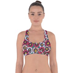 Daisy Colorfull Seamless Pattern Cross Back Hipster Bikini Top 