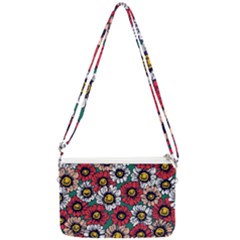 Daisy Colorfull Seamless Pattern Double Gusset Crossbody Bag by Kizuneko