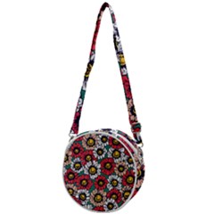 Daisy Colorfull Seamless Pattern Crossbody Circle Bag by Kizuneko