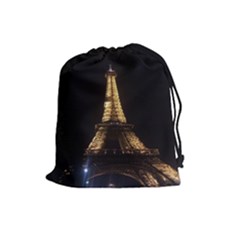 Tour Eiffel Paris Nuit Drawstring Pouch (large) by kcreatif