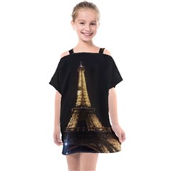 Tour Eiffel Paris Nuit Kids  One Piece Chiffon Dress