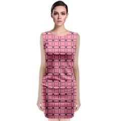 Circles On Pink Classic Sleeveless Midi Dress